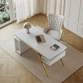 Sophie Common Luxury White Office Desk with Integrated Charging Ports and Storage