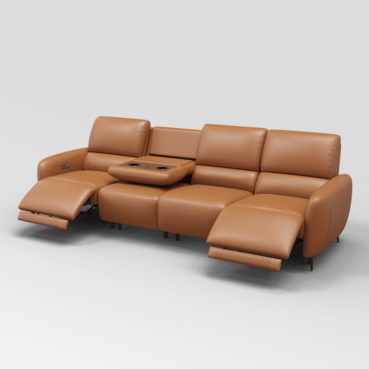 AlivingHome Zero Wall Hugger Reclining Sofa | Power Leather for Modern ...