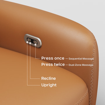 AeroStretch Massage Edition Power Leather Reclining Sofa with Adjustable Headrest