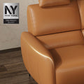 AeroStretch Massage Edition Power Leather Reclining Sofa with Adjustable Headrest