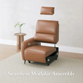 AeroStretch Massage Edition Leather Power Recliner Sofa with Airbag Massage & Drop-Down Tray