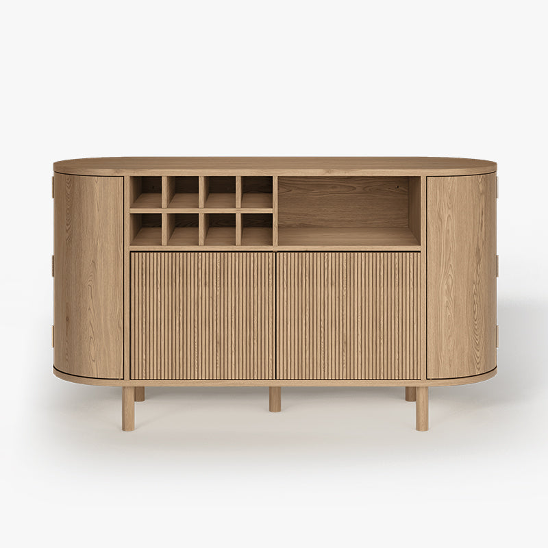 Todd Japandi Light Wood Sideboard Buffet Table with Storage