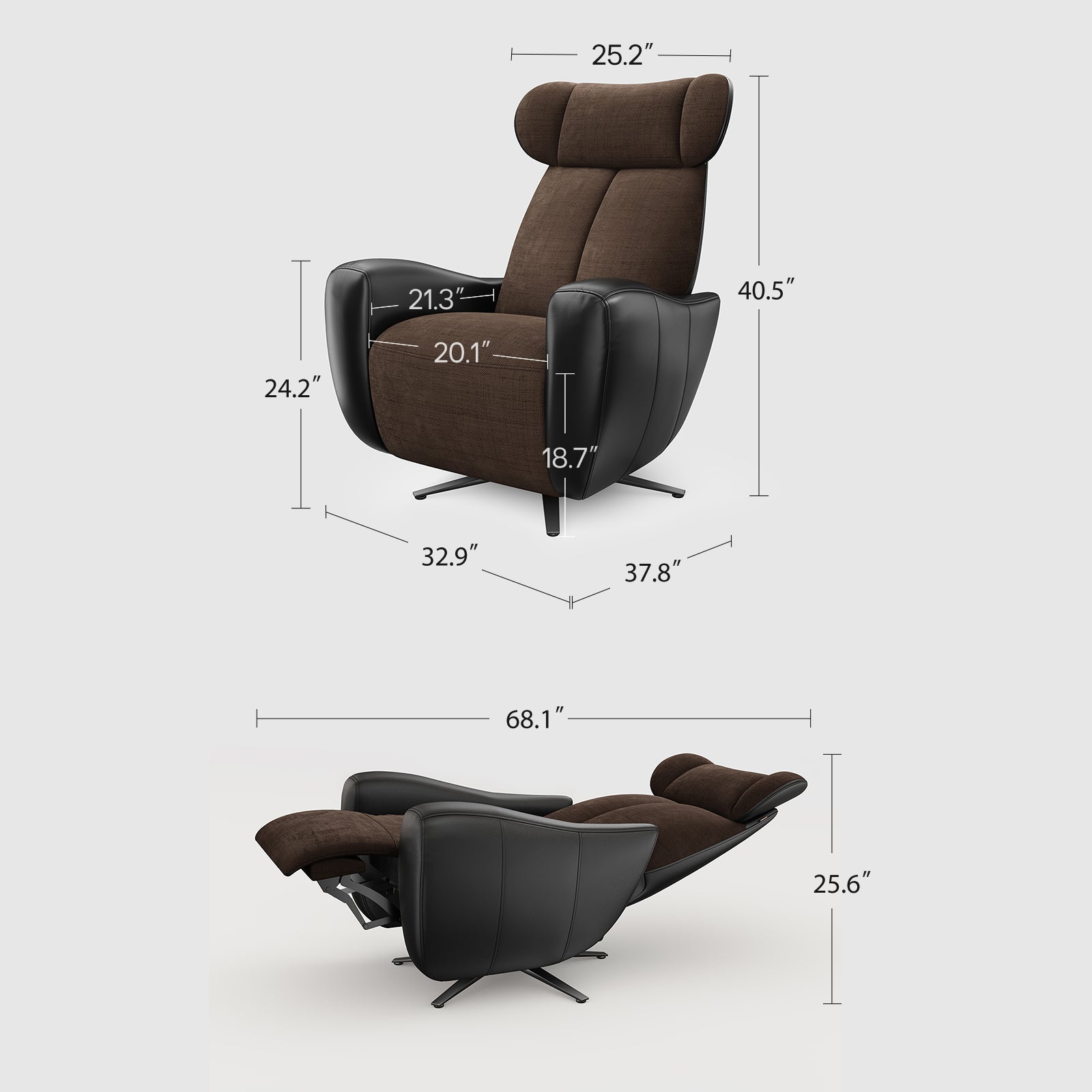 小物 NICENESS/DIZZY BROWN 30inch Sunrise PR135 5 Zone Zero Gravity Recliner | Relax The Back