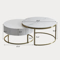 Cassandra Common Luxury Nesting Round Coffee Table with Drawers