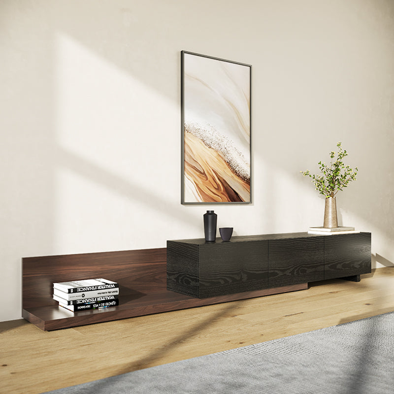 George Modern Black Extendable TV Stand with Drawers