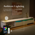 GlowStream Extendable TV Stand with LED Lights and Storage (70″-95″)