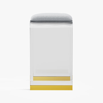 Sophie Common Luxury Acrylic Small Ottoman Stool  for Dorm Room White