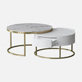 Cassandra Common Luxury Nesting Round Coffee Table with Drawers