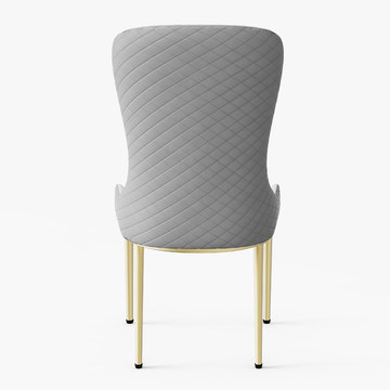 Sophie Common Luxury White Dining Room Chair Leather with Gray High Back