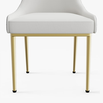 Sophie Common Luxury White Dining Room Chair Leather with Gray High Back