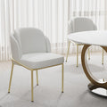 Sophie Common Luxury Cotton-Linen Dining Chair with Metal Legs