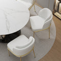 Sophie Common Luxury Cotton-Linen Dining Chair with Metal Legs