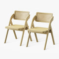 Yoki Japandi PVC Rattan Folding Dining Chair (Set of 2)