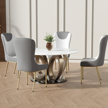 Sophie Common Luxury White Dining Room Chair Leather with Gray High Back