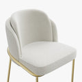 Sophie Common Luxury Cotton-Linen Dining Chair with Metal Legs