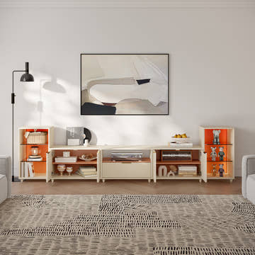 V,{Beige?with LED Lights?124