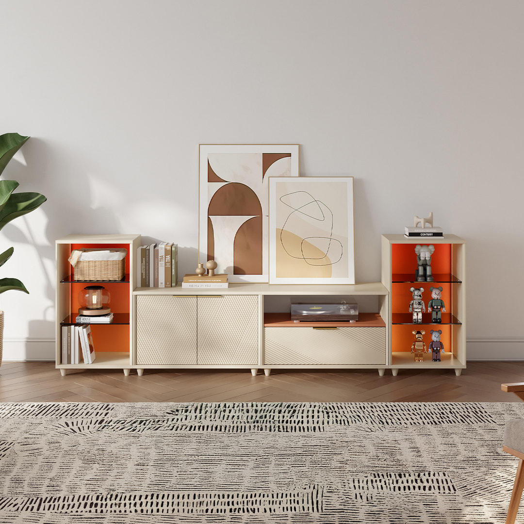 Solmere Modern Modular Fluted TV Stand & Media Console (60