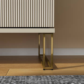 Cassandra Common Luxury 59.1 Inch White Sideboard Modern Buffet Table with Storage