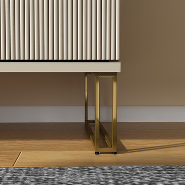 Cassandra Common Luxury 59.1 Inch White Sideboard Modern Buffet Table with Storage