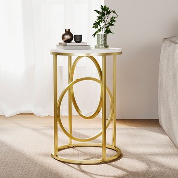 Eden Common Luxury Modern Marble White Round Side Table