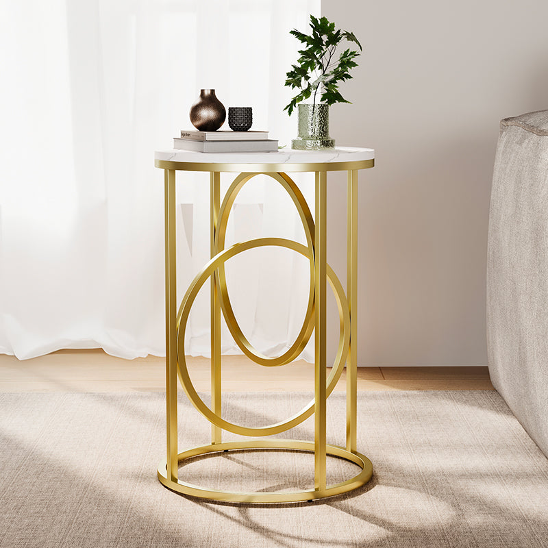 Eden Common Luxury Modern Marble White Round Side Table