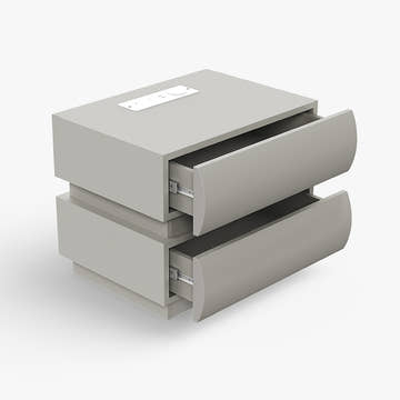 Kelly Nordic Smart Side Table Night Stand with Built-in Power Strip and Drawers