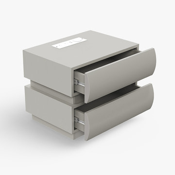 Kelly Nordic Smart Side Table Night Stand with Built-in Power Strip and Drawers