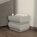 Kelly Nordic Smart Side Table with Built-in Power Strip and Drawers