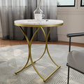 Sophie Common Luxury Marble Small White Side Tables with X-Base