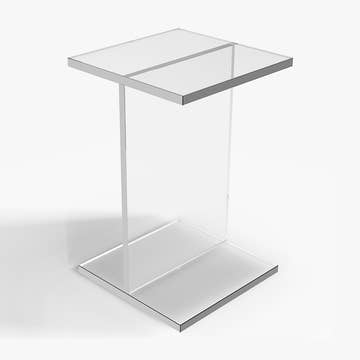 Thomas Modern Small Clear Acrylic Side Table for Couch