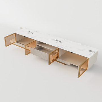 Eden Common Luxury Extendable TV Stand with Drawer and LED Lights