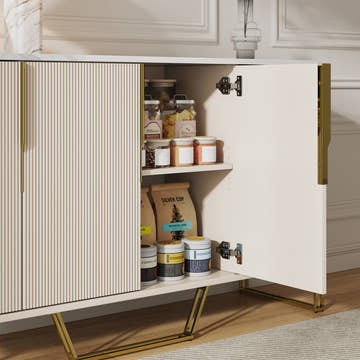 GlowStream Extendable TV Stand & Cassandra Sideboard Set