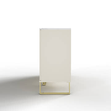 Cassandra Common Luxury 59.1 Inch White Sideboard Modern Buffet Table with Storage