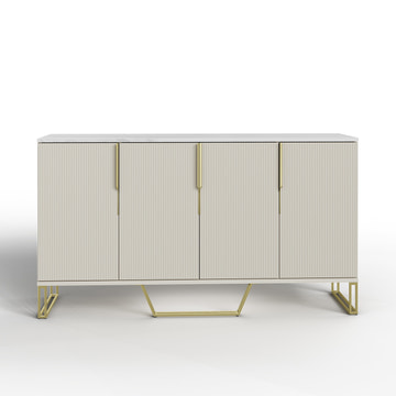 Cassandra Common Luxury 59.1 Inch White Sideboard Modern Buffet Table with Storage