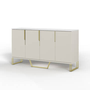 Cassandra Common Luxury 59.1 Inch White Sideboard Modern Buffet Table with Storage