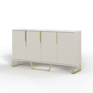 Cassandra Common Luxury 59.1 Inch White Sideboard Modern Buffet Table with Storage