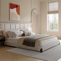 Miya Japandi Sherpa Bed with Extra-Thick Upholstered Headboard--King Size