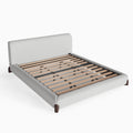 Miya Japandi Sherpa Bed with Extra-Thick Upholstered Headboard--King Size