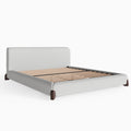 Miya Japandi Sherpa Bed with Extra-Thick Upholstered Headboard--King Size