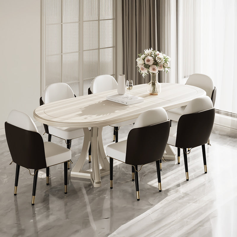 Jackson Modern Leather Set of 2 White Dining Chair with Black Metal Legs