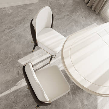 Jackson Modern Leather Set of 2 White Dining Chair with Black Metal Legs