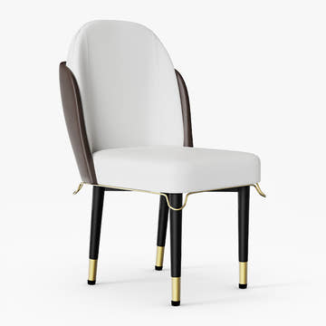 Jackson Modern Leather Set of 2 White Dining Chair with Black Metal Legs