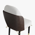 Jackson Modern Leather Set of 2 White Dining Chair with Black Metal Legs