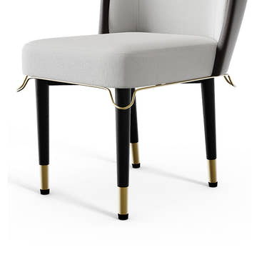 Jackson Modern Leather Set of 2 White Dining Chair with Black Metal Legs