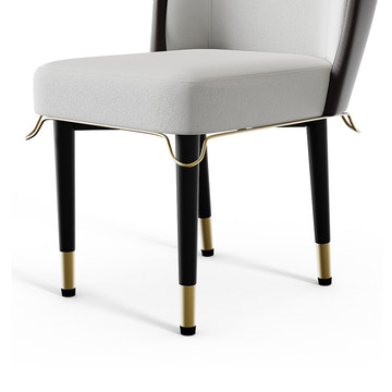 Jackson Modern Leather Set of 2 White Dining Chair with Black Metal Legs