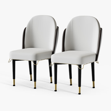 Jackson Modern Leather Set of 2 White Dining Chair with Black Metal Legs