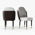 Jackson Modern Leather Set of 2 White Dining Chair with Black Metal Legs