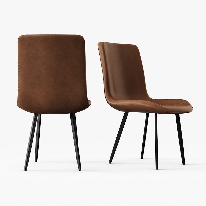 Kelly Nordic PU Leather Dining Chair with Metal Legs (Set of 2)