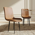 Kelly Nordic PU Leather Dining Chair with Metal Legs (Set of 2)