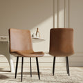 Kelly Nordic PU Leather Dining Chair with Metal Legs (Set of 2)